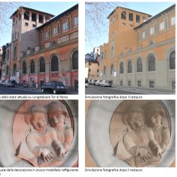Simulazione fotografica post operam - Lungotevere Tor di Nona e decorazione in stucco modellato raffigurante i bambini